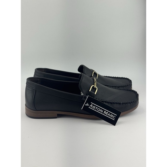 Aston Marc Other - Aston Marc Men's Perforated Bit Loafers Black Dress Slip-On Men's Size 9